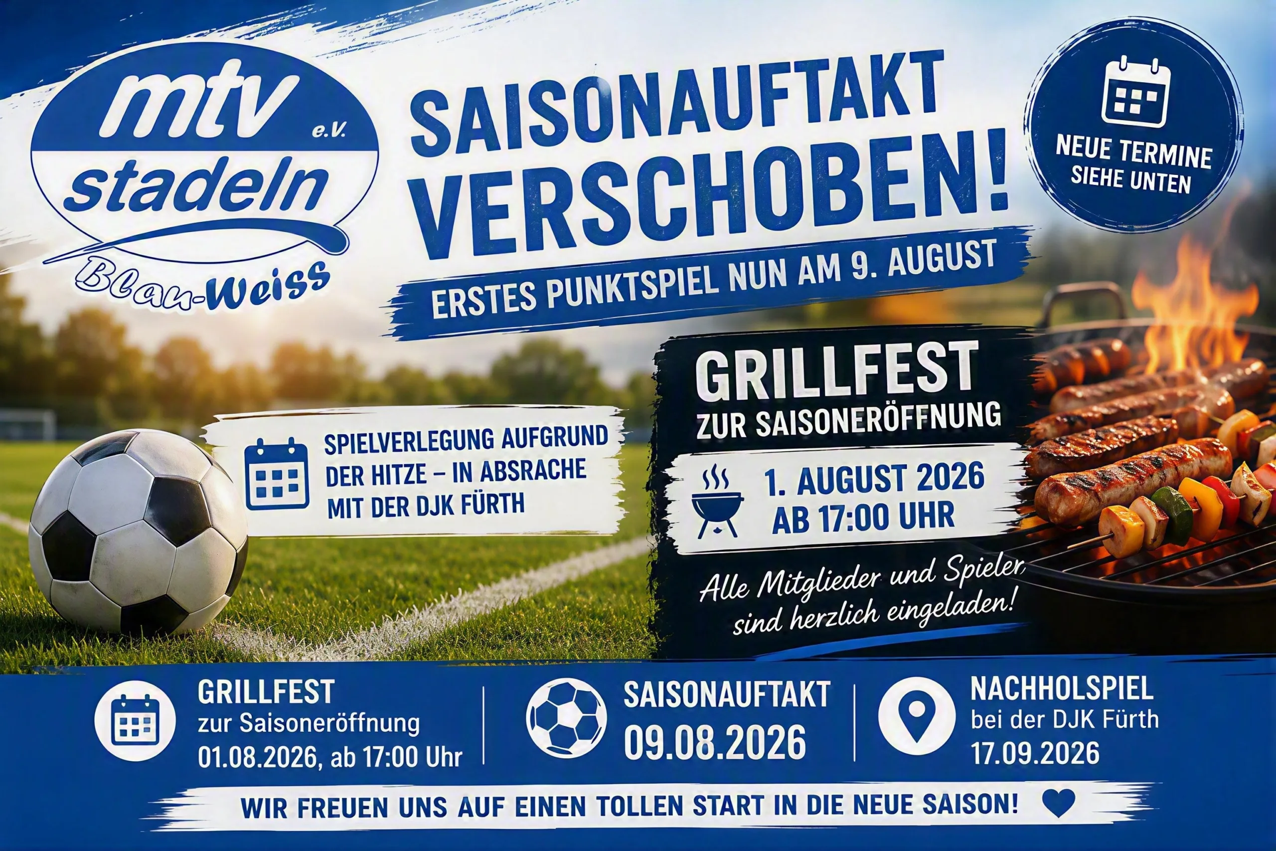 Saisonauftakt verschoben: Erstes Punktspiel nun am 9. August