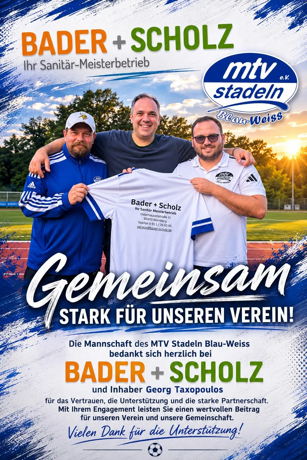 Neue Aufwärmtrikots für unsere Mannschaft