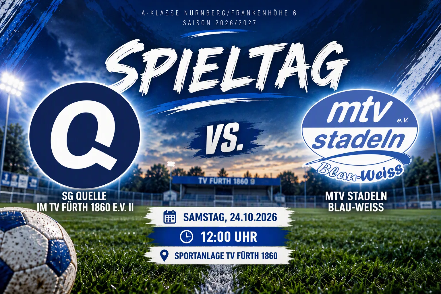 Nächste Herausforderung bei SG QUELLE im TV Fürth 1860 II